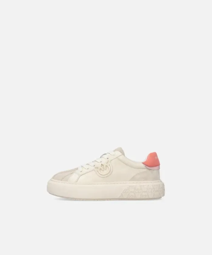 Women Sneakers Pinko Sneakers With Platform Sole And Coloured Heel Yogurtcoral Women Sneakers Pinko Sneakers With Platform Sole And Coloured Heel Yogurtcoral