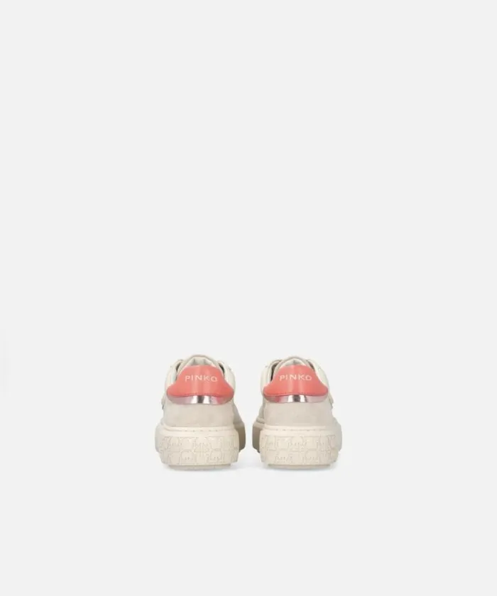 Women Sneakers Pinko Sneakers With Platform Sole And Coloured Heel Yogurtcoral Women Sneakers Pinko Sneakers With Platform Sole And Coloured Heel Yogurtcoral