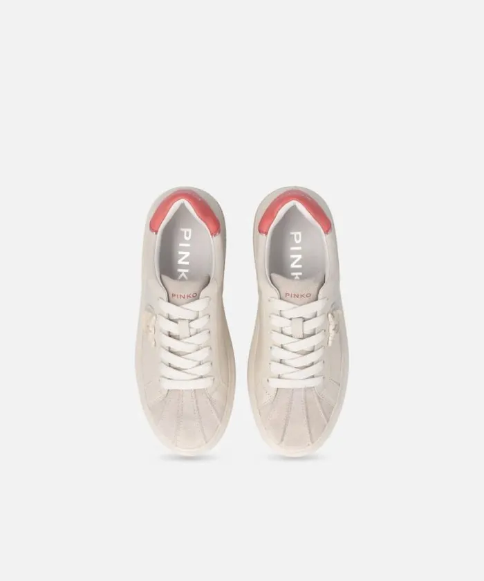 Women Sneakers Pinko Sneakers With Platform Sole And Coloured Heel Yogurtcoral Women Sneakers Pinko Sneakers With Platform Sole And Coloured Heel Yogurtcoral