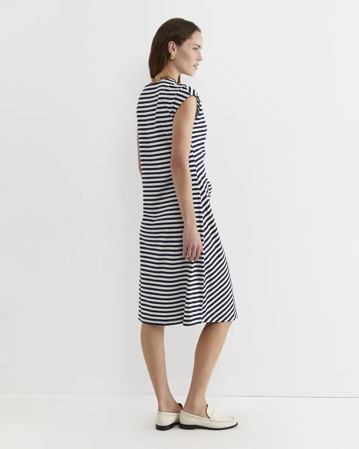 Women Sportscraft Dresses Tie Mercerised Cotton Jersey Dress Whitenavy