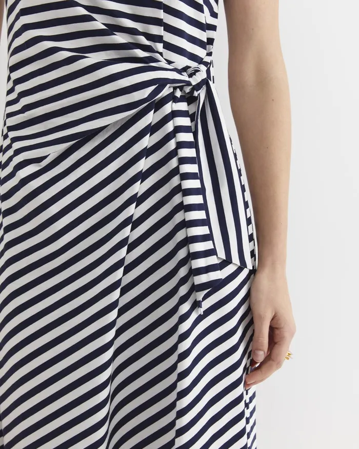 Women Sportscraft Dresses Tie Mercerised Cotton Jersey Dress Whitenavy