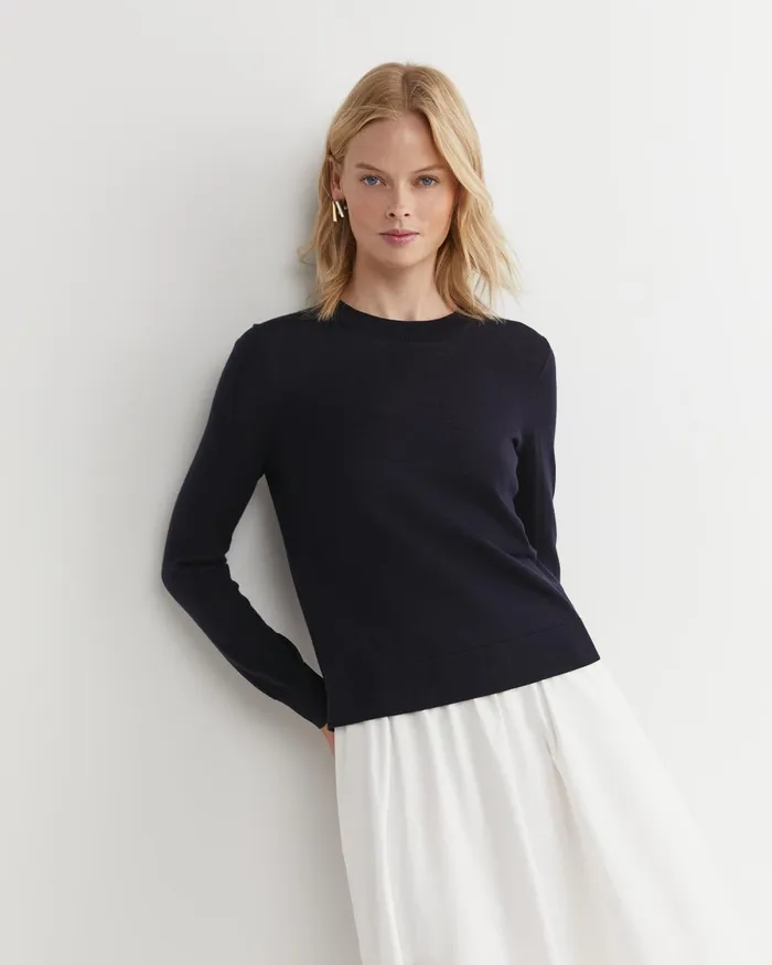 Women Sportscraft Knits and Cardigans Francis Merino Crew Neck Knit Navy