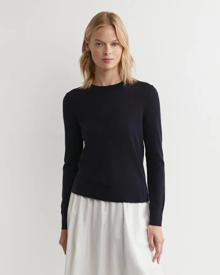 Women Sportscraft Knits and Cardigans Francis Merino Crew Neck Knit Navy
