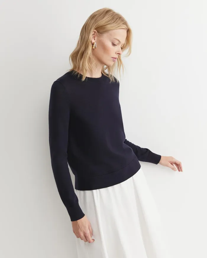 Women Sportscraft Knits and Cardigans Francis Merino Crew Neck Knit Navy