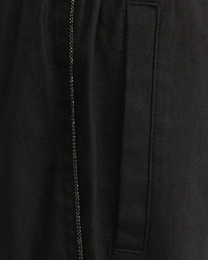 Women Sportscraft Pants Rosa Bead Trim Crop Linen Pant Black