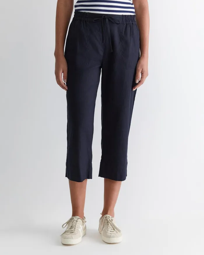 Women Sportscraft Pants Rosa Crop Linen Pant Classic Navy