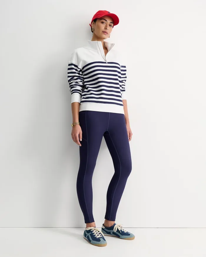 Women Sportscraft Pants Sc Stripe Quarter Zip Sweat Whitenavy