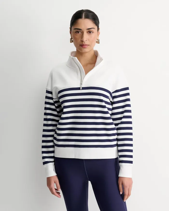 Women Sportscraft Pants Sc Stripe Quarter Zip Sweat Whitenavy