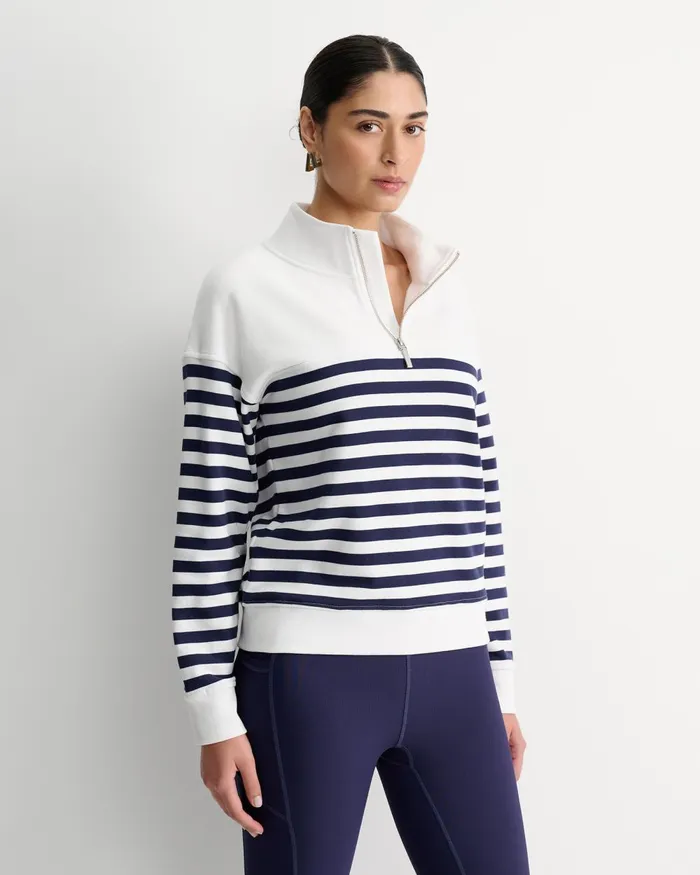 Women Sportscraft Pants Sc Stripe Quarter Zip Sweat Whitenavy