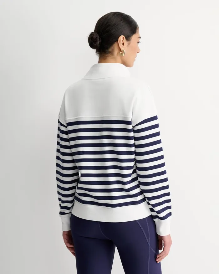 Women Sportscraft Pants Sc Stripe Quarter Zip Sweat Whitenavy