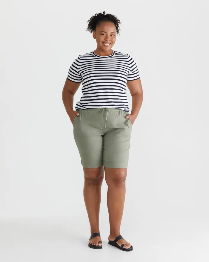 Women Sportscraft Plus Rosa Linen Short Khaki