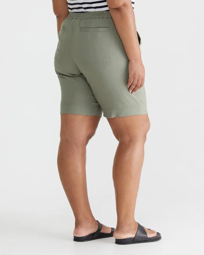 Women Sportscraft Plus Rosa Linen Short Khaki