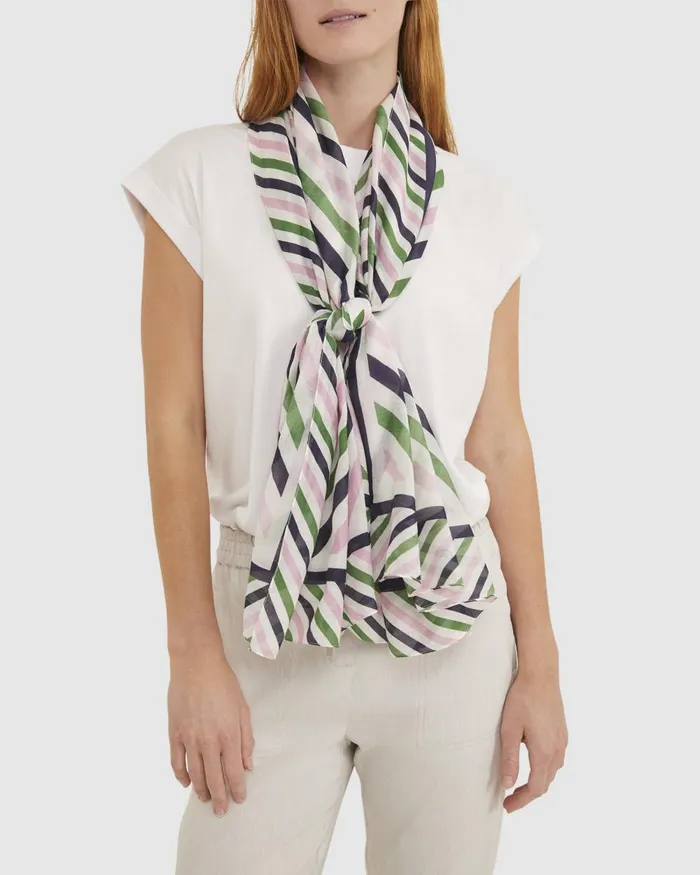 Women Sportscraft Scarves Lexi Cotton Silk Sarong Green