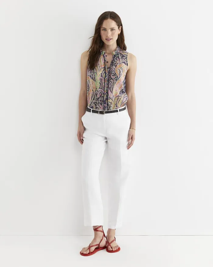 Women Sportscraft Shirts Florence Sleeveless Liberty Blouse Navy Multi