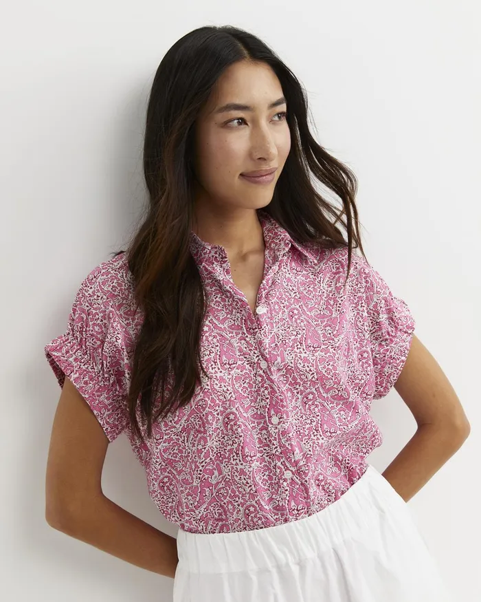 Women Sportscraft Shirts Laurel Short Sleeve Liberty Shirt Pink Multi