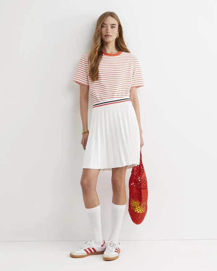 Women Sportscraft Tops and Tees Amanda Stripe Short Sleeve Tee Orangewhite