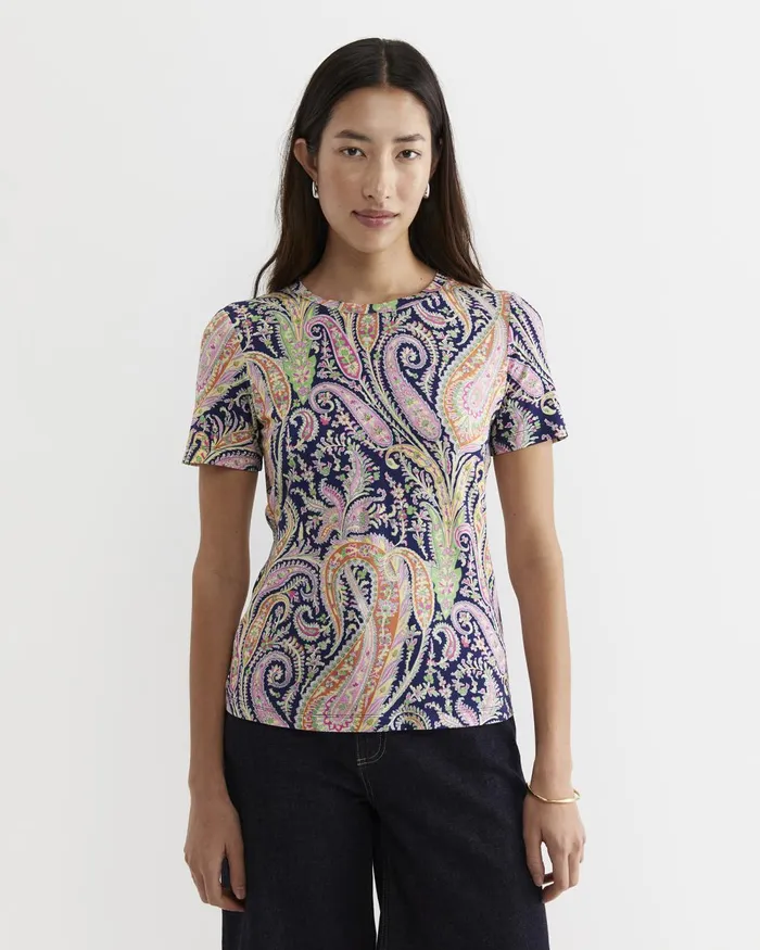 Women Sportscraft Tops and Tees Florence Short Sleeve Liberty Tee Navy Multi