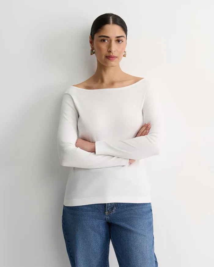Women Sportscraft Tops and Tees Heidi Long Sleeve Rib Tee White