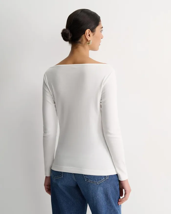 Women Sportscraft Tops and Tees Heidi Long Sleeve Rib Tee White