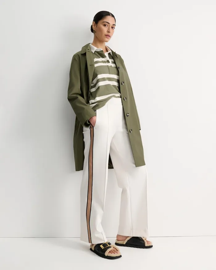 Women Sportscraft Tops and Tees Jane Cropped Rugby Shirt Khakiwhite