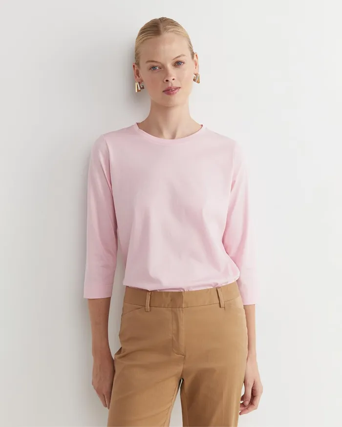 Women Sportscraft Tops and Tees Mercerised Cotton 34 Sleeve Tee Soft Pink