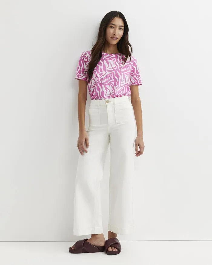 Women Sportscraft Tops and Tees Zola Short Sleeve Mercerised Tee Pinkwhite