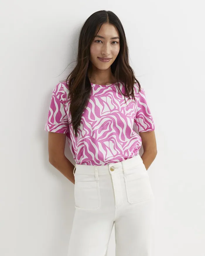 Women Sportscraft Tops and Tees Zola Short Sleeve Mercerised Tee Pinkwhite
