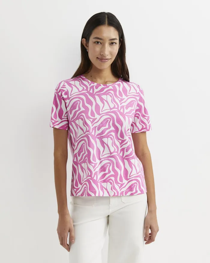 Women Sportscraft Tops and Tees Zola Short Sleeve Mercerised Tee Pinkwhite