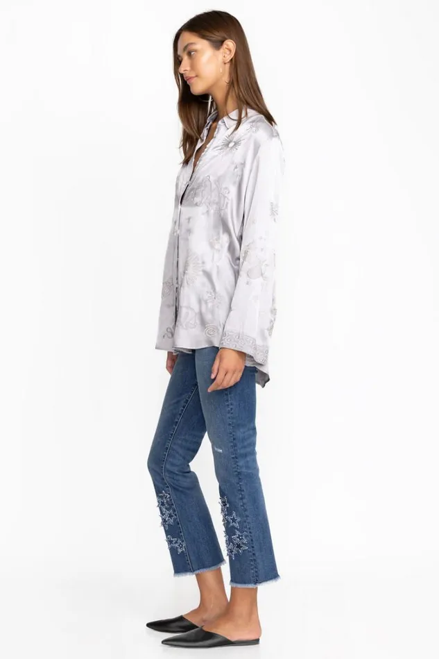 Women Stars Dance Cropped Baby Boot Jean Vintage Aged Wash Johnny Was Bottoms Women Stars Dance Cropped Baby Boot Jean Vintage Aged Wash Johnny Was Bottoms