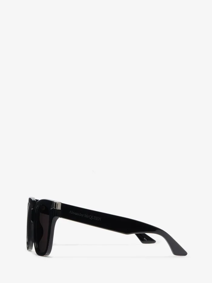 Women Sunglasses Alexander McQueen Punk Rivet Oversize Sunglasses Blacksmoke