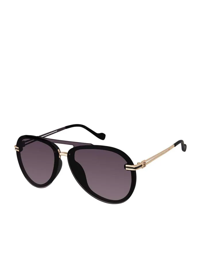 Women Sunglasses Jessica Simpson Metal Aviator Sunglasses In Smoke Matte Black