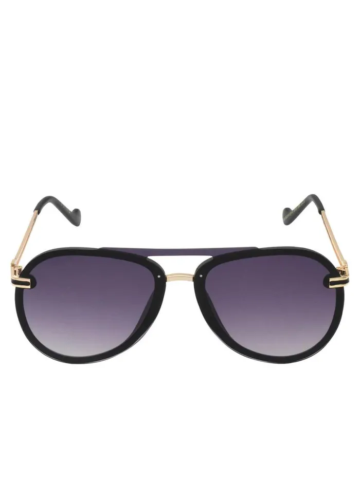 Women Sunglasses Jessica Simpson Metal Aviator Sunglasses In Smoke Matte Black