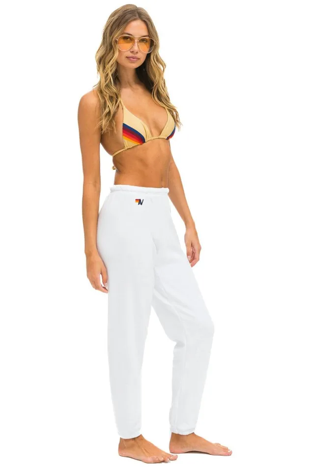 Women Sweatpants Aviator Nation 6 Stripe Sweatpants 8211 White Serape