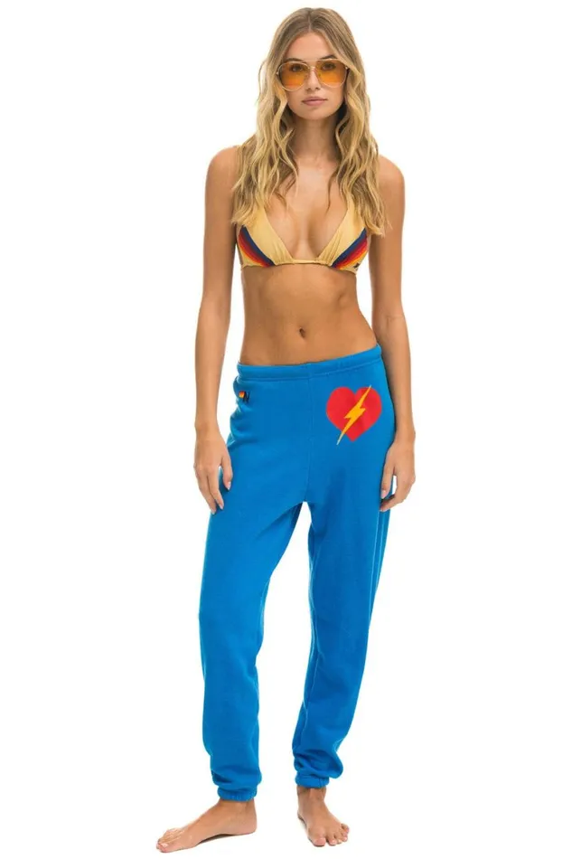 Women Sweatpants Aviator Nation Bolt Heart Sweatpants 8211 Ocean