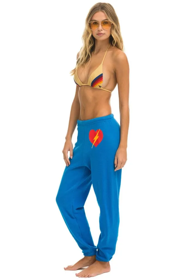 Women Sweatpants Aviator Nation Bolt Heart Sweatpants 8211 Ocean