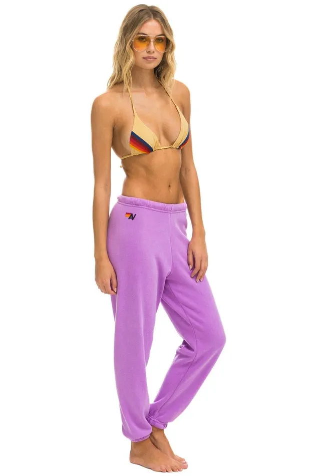 Women Sweatpants Aviator Nation Bolt Sweatpants 8211 Neon Purple Neon Pink