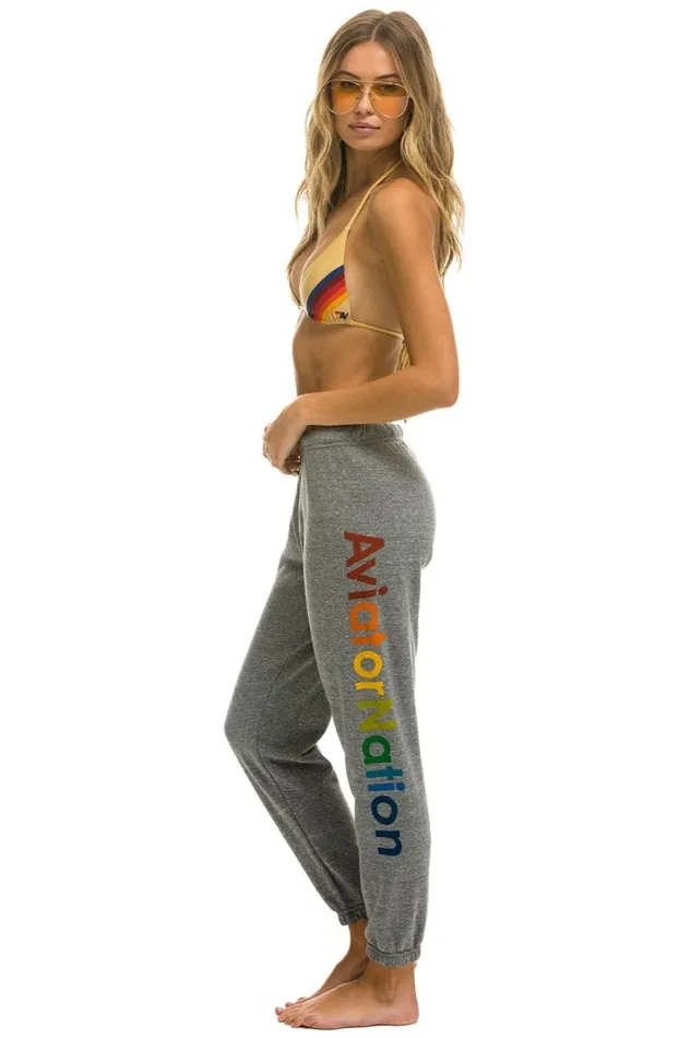 Women Sweatpants Aviator Nation La Jolla Sweatpants 8211 Heather Grey