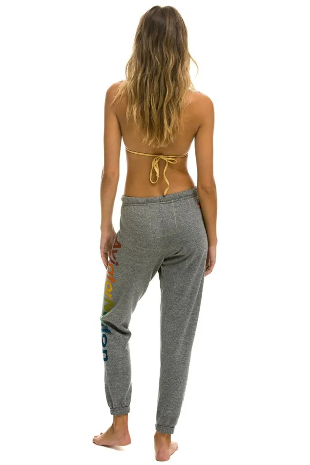 Women Sweatpants Aviator Nation La Jolla Sweatpants 8211 Heather Grey