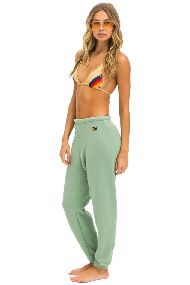 Women Sweatpants Aviator Nation Logo Stitch Sweatpants 8211 Sage