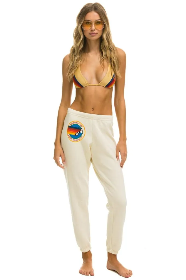 Women Sweatpants Aviator Nation Manhattan Beach Sweatpants 8211 Vintage White Women Sweatpants Aviator Nation Manhattan Beach Sweatpants 8211 Vintage White