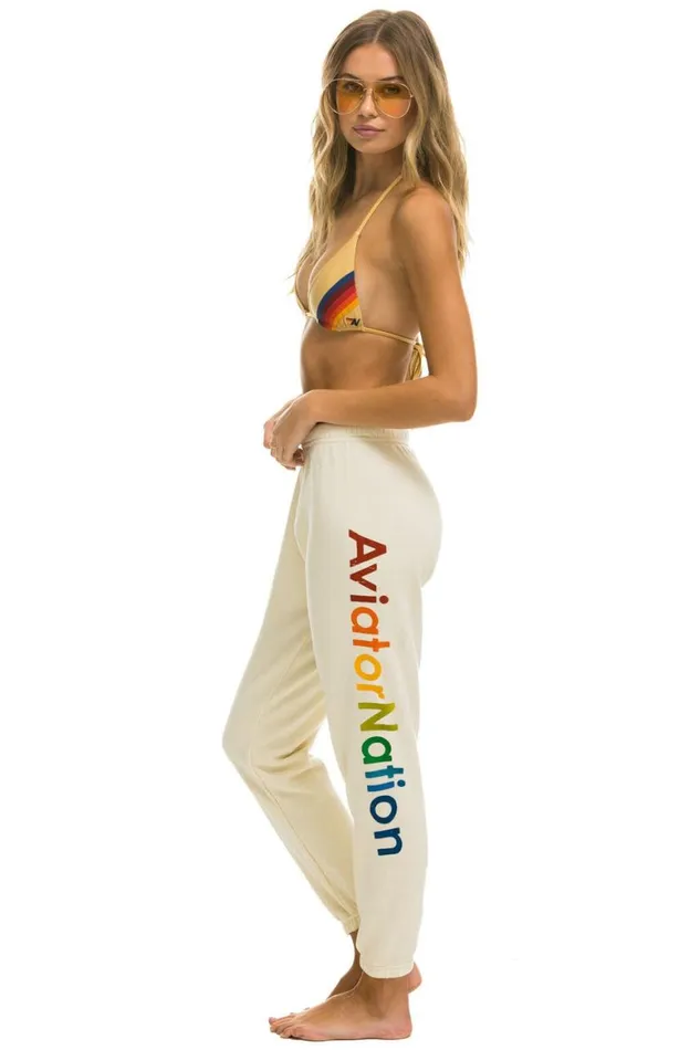 Women Sweatpants Aviator Nation Manhattan Beach Sweatpants 8211 Vintage White