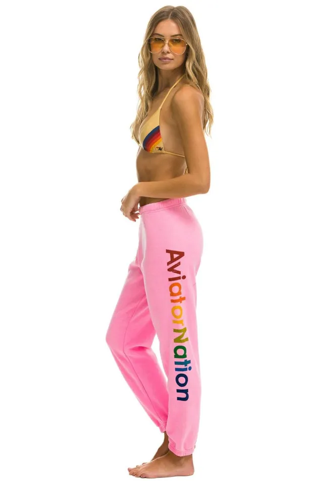 Women Sweatpants Aviator Nation San Francisco Sweatpants 8211 Neon Pink