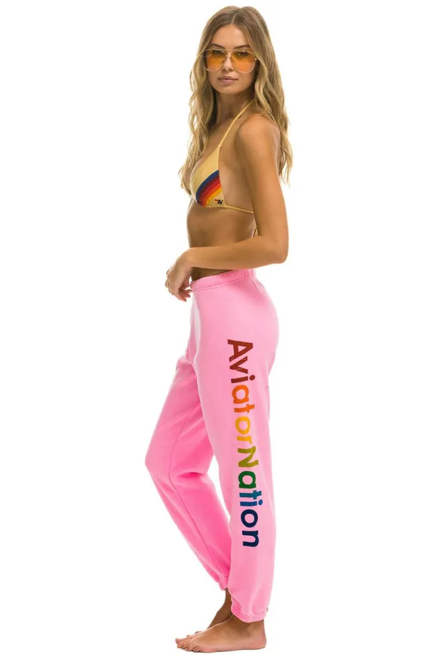 Women Sweatpants Aviator Nation Sweatpants 8211 Neon Pink