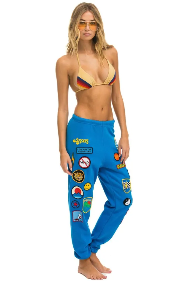 Women Sweatpants Aviator Nation Vintage Patch Sweatpants 8211 Ocean