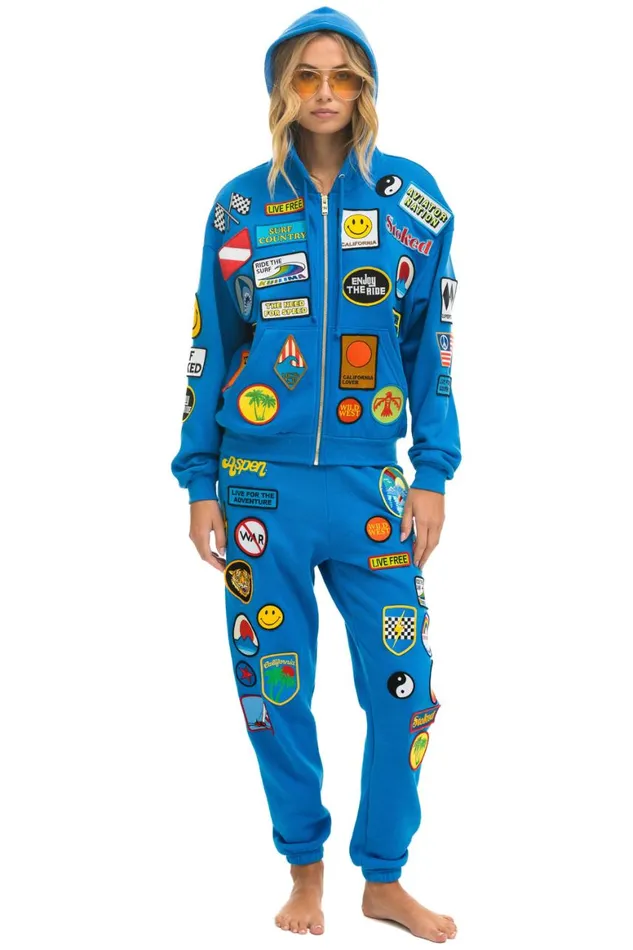 Women Sweatpants Aviator Nation Vintage Patch Sweatpants 8211 Ocean