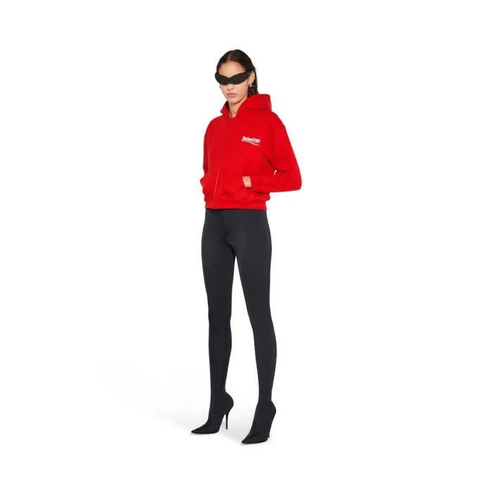 Women Sweatshirts and Hoodies Balenciaga Political Campaign Shrunk Zipup Hoodie Small Fit In Red Women Sweatshirts and Hoodies Balenciaga Political Campaign Shrunk Zipup Hoodie Small Fit In Red
