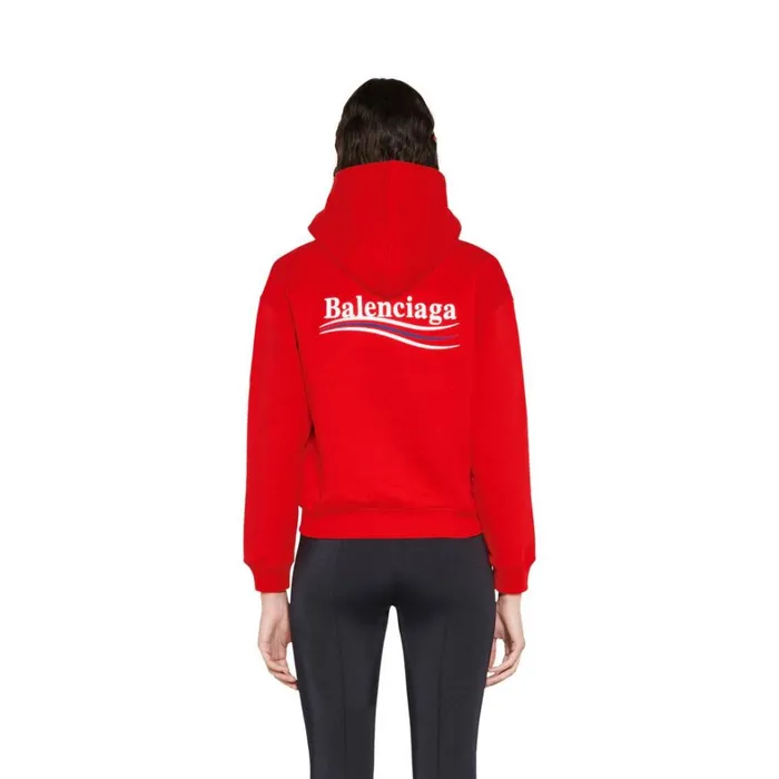 Women Sweatshirts and Hoodies Balenciaga Political Campaign Shrunk Zipup Hoodie Small Fit In Red