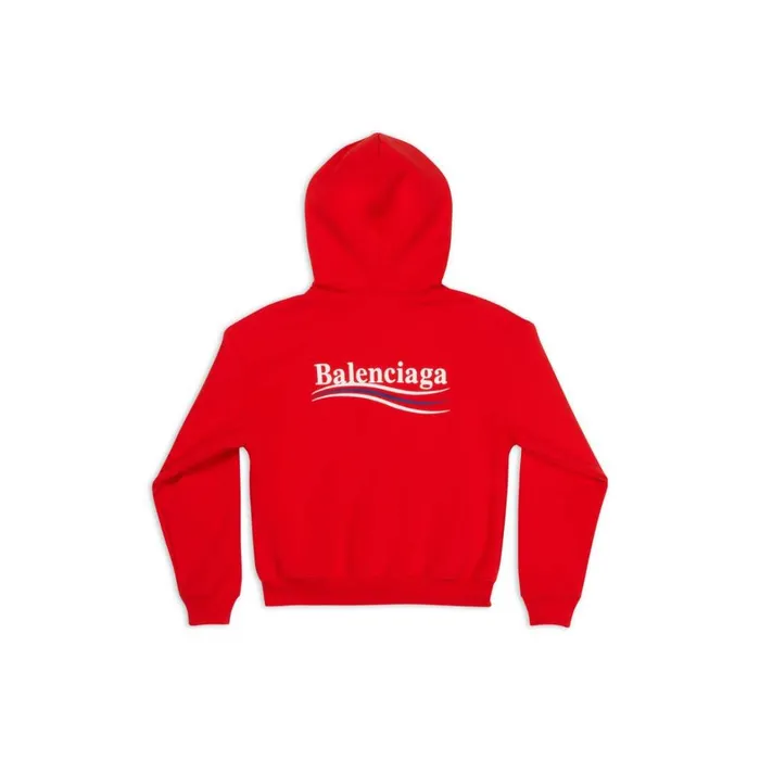 Women Sweatshirts and Hoodies Balenciaga Political Campaign Shrunk Zipup Hoodie Small Fit In Red