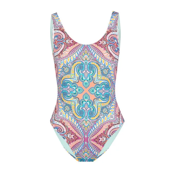 Women Swim Jessica Simpson Carnival In Rio Reversible One Piece In Cool Multi