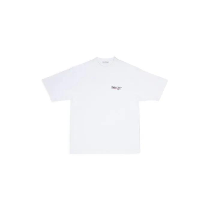 Women Tshirts Balenciaga Political Campaign Tshirt Large Fit In White